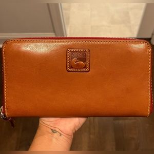 Dooney & Bourke Florentine Large Zip Around Wristlet Wallet - Natural